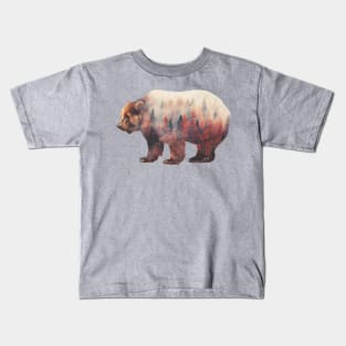 Bear - Double Exposure Kids T-Shirt